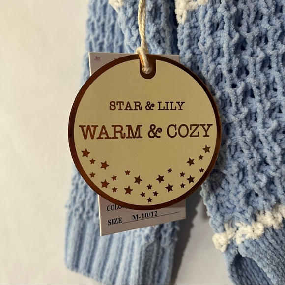 Girls cozy blue and white sweater by Star & Lily - size M (10-12) New With Tags - Picture 6 of 10